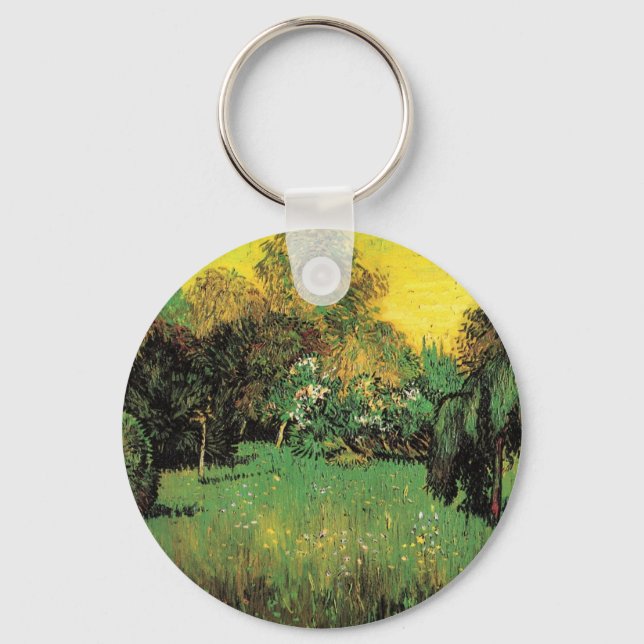 The Poet's Garden by Vincent van Gogh Keychain (Front)