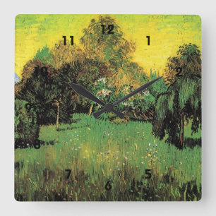 The Poet's Garden by Vincent van Gogh. Square Wall Clock