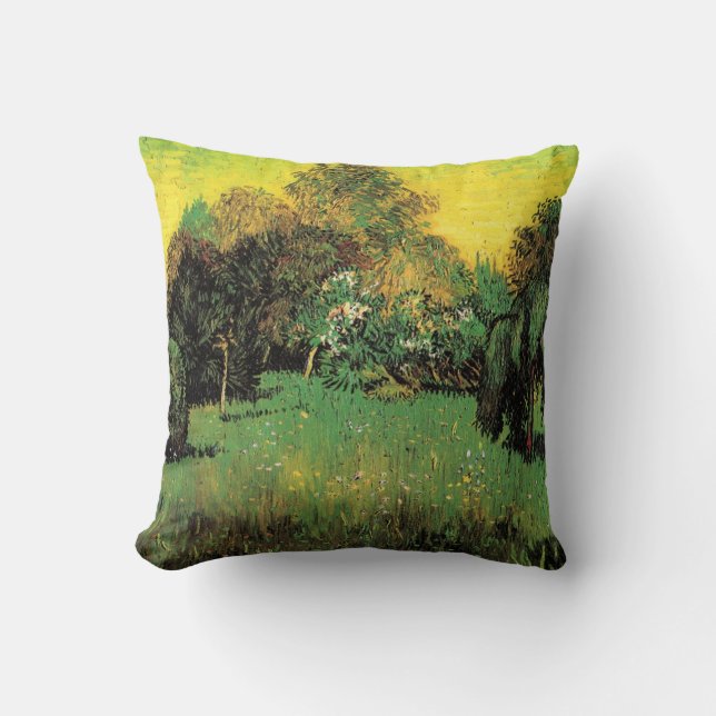 The Poet's Garden by Vincent van Gogh Throw Pillow (Front)