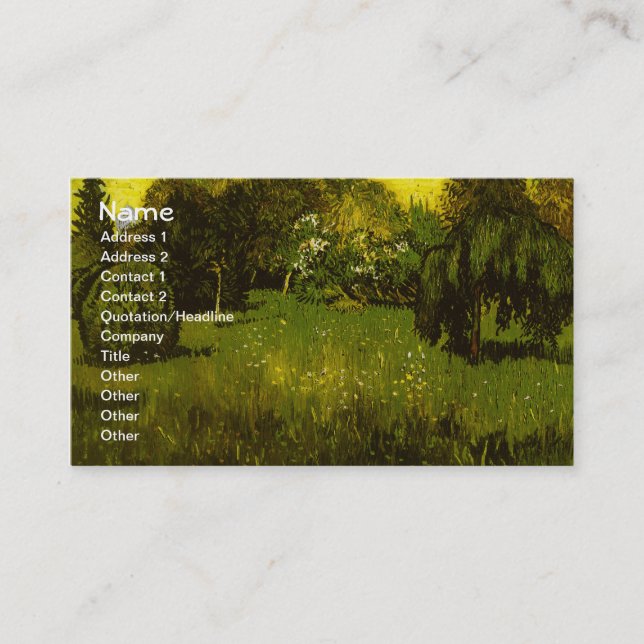 The Poet's Garden Van Gogh Fine Art Business Card (Front)
