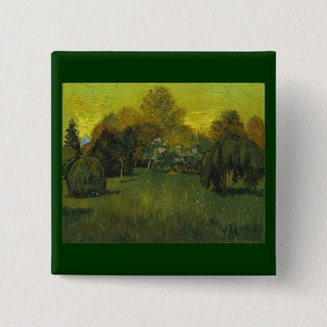 The Poet's Garden Van Gogh Fine Art Pinback Button (Front)