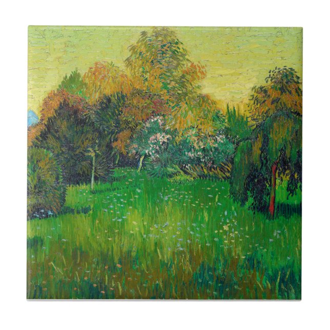 The Poet's Garden Vincent Van Gogh Ceramic Tile (Front)
