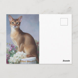 The Poised Abyssinian – Elegant Cat Postcard
