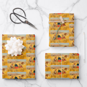 The Poker Game Cowboy Native American China Man Wrapping Paper Sheets