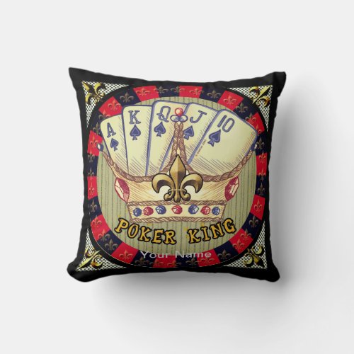 The Poker King custom name pillow