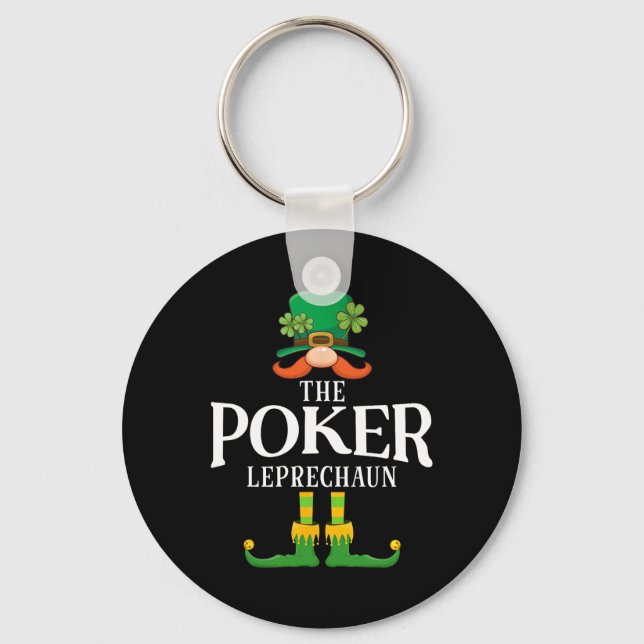 The Poker Leprechaun St Patricks Day Matching  Keychain (Front)