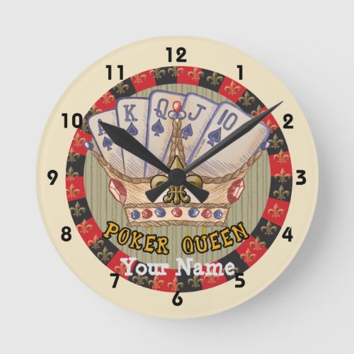 The Poker Queen custom name Clock