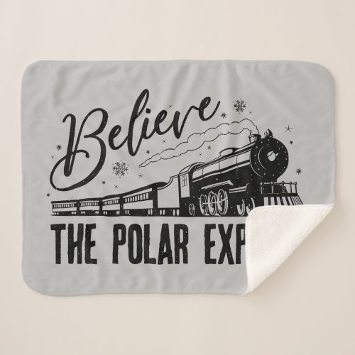 The Polar Express _ Believe  Vintage Graphic Sherpa Blanket
