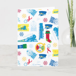 The Polar Express   Christmas Icon Pattern Holiday Card