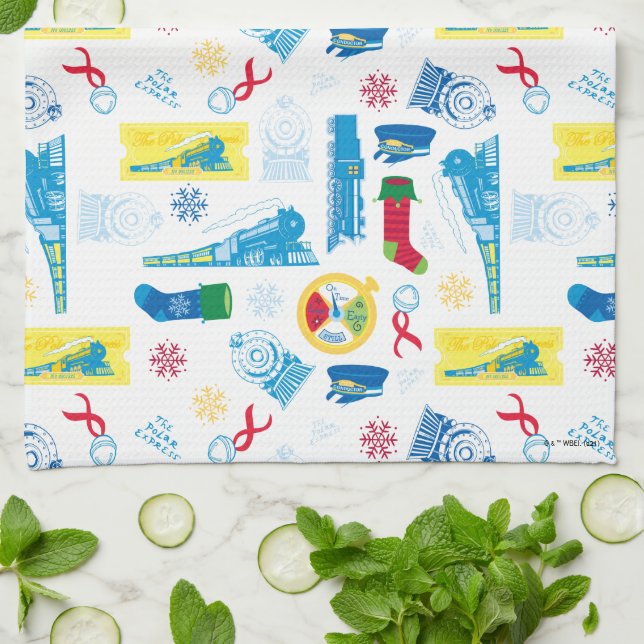 The Polar Express | Christmas Icon Pattern Kitchen Towel (Folded)