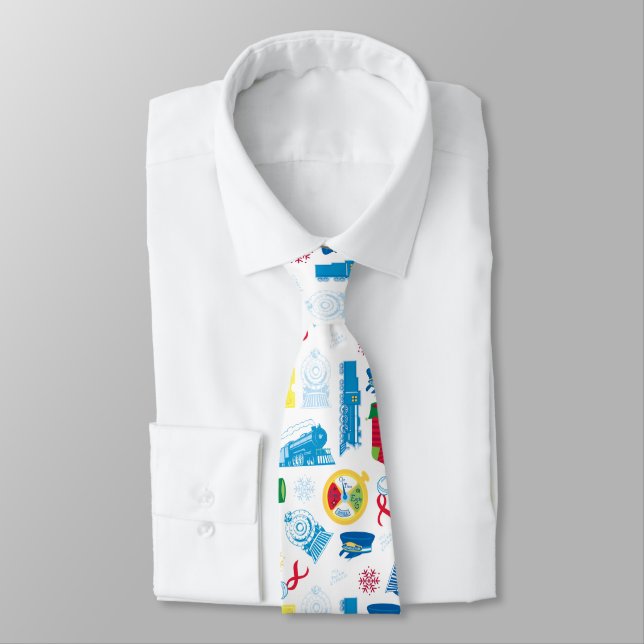 The Polar Express | Christmas Icon Pattern Neck Tie (Tied)
