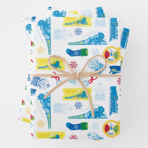The Polar Express  Christmas Icon Pattern Wrapping Paper Sheets