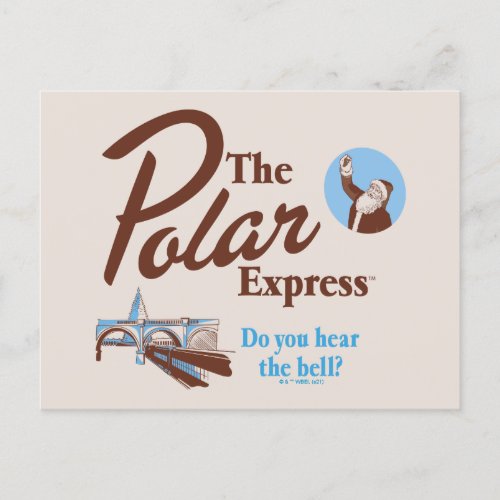 The Polar Express  Do You Hear The Bell Retro Holiday Postcard