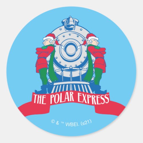 The Polar Express  Elves Standing By Train Classic Round Sticker