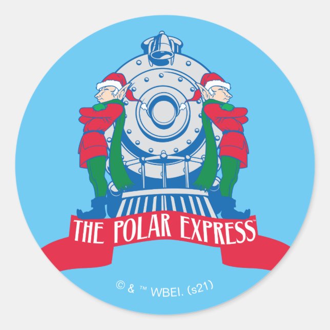 The Polar Express | Elves Standing By Train Classic Round Sticker (Front)