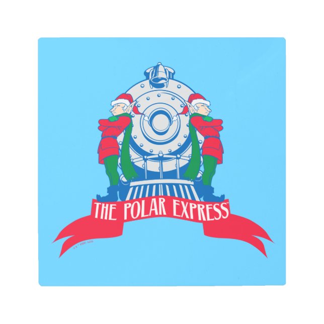The Polar Express | Elves Standing By Train Metal Print (Front)
