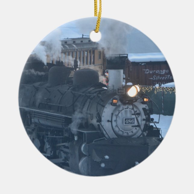 The Polar Express Engine Ceramic Ornament (Front)