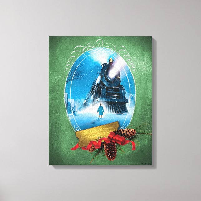 The Polar Express | Holiday Framed Train Arrival Canvas Print (Front)