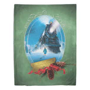 The Polar Express Holiday Framed Train Arrival Duvet Cover