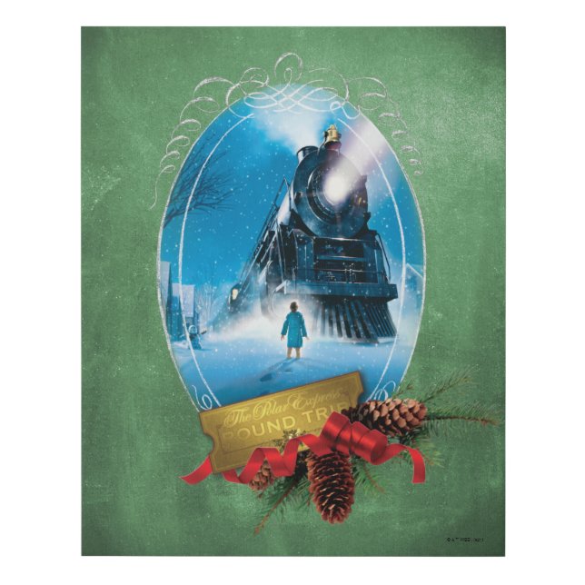 The Polar Express | Holiday Framed Train Arrival Faux Canvas Print (Front)