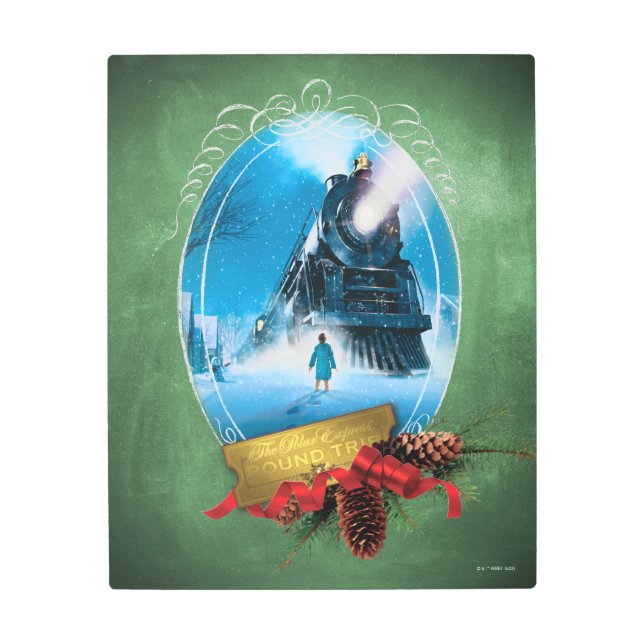 The Polar Express | Holiday Framed Train Arrival Metal Print (Front)