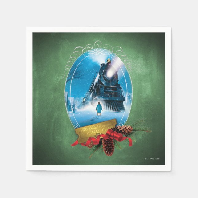 The Polar Express | Holiday Framed Train Arrival Napkins (Front)