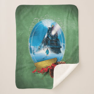 The Polar Express Holiday Framed Train Arrival Sherpa Blanket