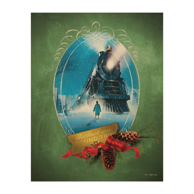 The Polar Express | Holiday Framed Train Arrival Wood Wall Art (Front)
