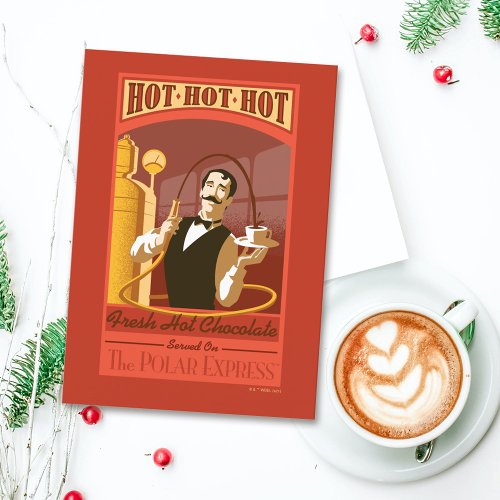 The Polar Express  Hot Chocolate Vintage Art Holiday Card