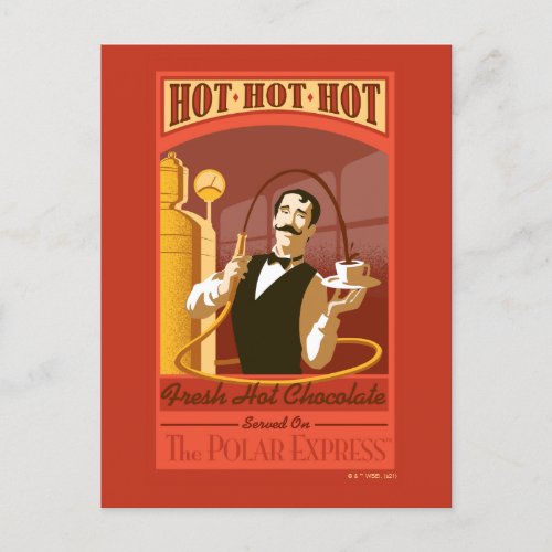 The Polar Express  Hot Chocolate Vintage Art Holiday Postcard
