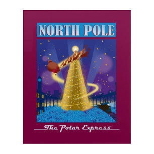 The Polar Express North Pole Vintage Travel Art