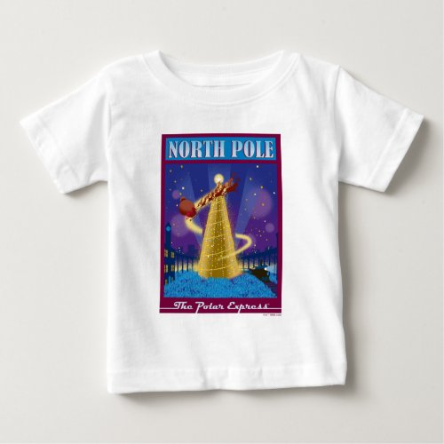 The Polar Express  North Pole Vintage Travel Art Baby T_Shirt
