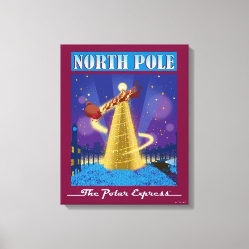 The Polar Express  North Pole Vintage Travel Art Canvas Print