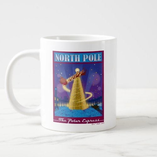 The Polar Express  North Pole Vintage Travel Art Giant Coffee Mug