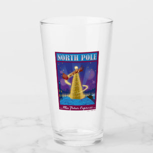 The Polar Express   North Pole Vintage Travel Art Glass