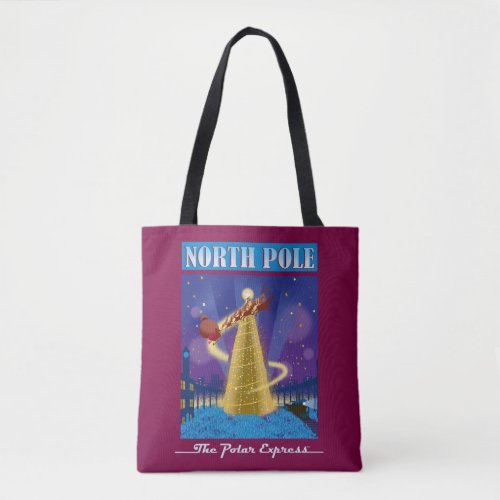 The Polar Express  North Pole Vintage Travel Art Tote Bag