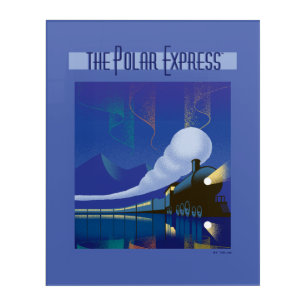 The Polar Express Northern Lights Vintage Travel Acrylic Print