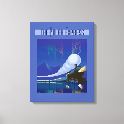 The Polar Express  Northern Lights Vintage Travel Canvas Print
