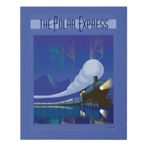 The Polar Express  Northern Lights Vintage Travel Faux Canvas Print