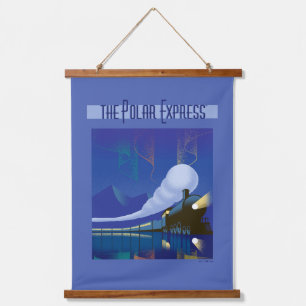 The Polar Express Northern Lights Vintage Travel Hanging Tapestry