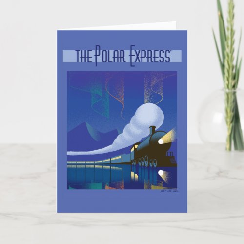 The Polar Express  Northern Lights Vintage Travel Holiday Card