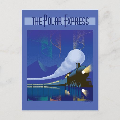 The Polar Express  Northern Lights Vintage Travel Holiday Postcard