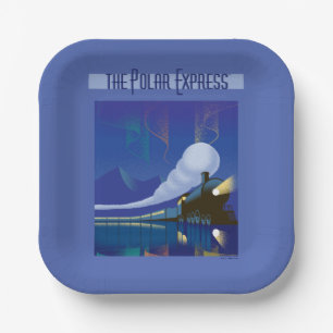 The Polar Express Northern Lights Vintage Travel Paper Plates