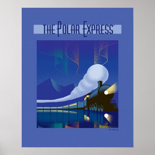 The Polar Express  Northern Lights Vintage Travel Poster