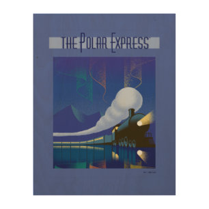 The Polar Express Northern Lights Vintage Travel Wood Wall Art