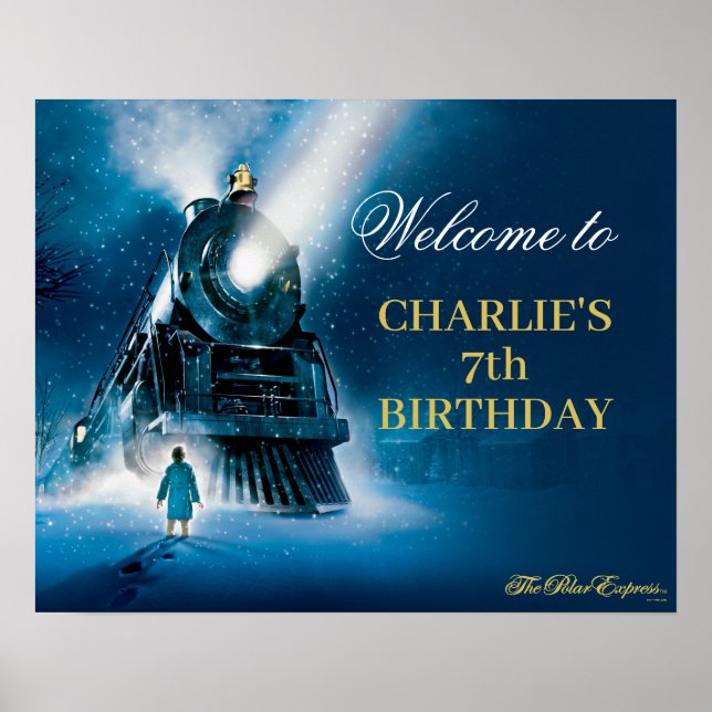 The Polar Express Pajama Birthday Welcome Sign (Front)