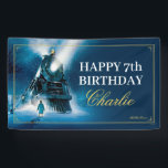 The Polar Express Pajama Slumber Party Banner<br><div class="desc">Celebrate your child's birthday with this beautiful Polar Express Birthday banner. Personalize by adding your child's name and age!</div>