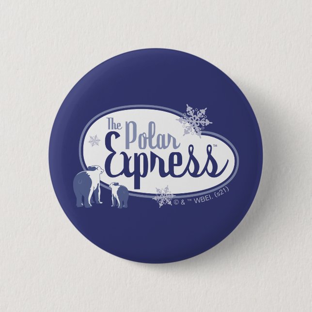 The Polar Express | Polar Bears Retro Graphic Button (Front)