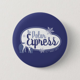 The Polar Express   Polar Bears Retro Graphic Button
