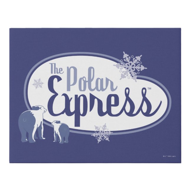 The Polar Express | Polar Bears Retro Graphic Faux Canvas Print (Front)